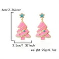 thumbnail image 3 of mimilili Rhinestone Christmas Tree Dangle Earrings Sparkly Crystal Pearl Bownot Snowman Earrings Colorful Xmas Festival Holiday Jewelry Gift, 3 of 4