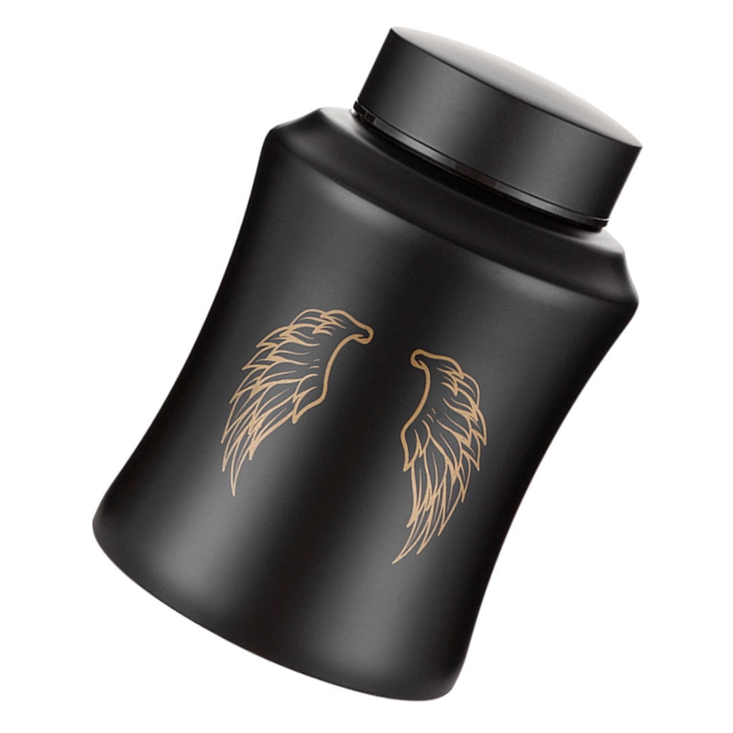 Tineasur Black Metal Pet Urn, Portable Keepsake, Good Hand Feeling, Home Use