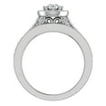thumbnail image 3 of Halo Wedding Ring Set Round Diamond Ring 8-Prong Enhancer Bands 14K White Gold 1.40 Carat (G,SI), 3 of 5