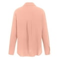 thumbnail image 4 of dmqupv Casual Shirts for Women Long Sleeve Button Blouses Fall 2025 Solid Color Trendy Tops with Pocket Rose Gold,Size for M, 4 of 9