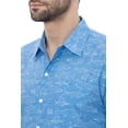 thumbnail image 3 of LA LEELA Mens Short Sleeve Button Down Casual Beach Shirt M Saltwater Fish White Blue, 3 of 6