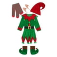 thumbnail image 3 of Miutii Kids Christmas Santa Helper Elf Deluxe Set Xmas Party Stage Performance Outfits Green 9-10, 3 of 7