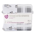 thumbnail image 4 of Parent's Choice 100% Cotton Fitted Crib Sheets for Baby Boys and Girls, Plaid Sheep, 2-Pack, 4 of 10