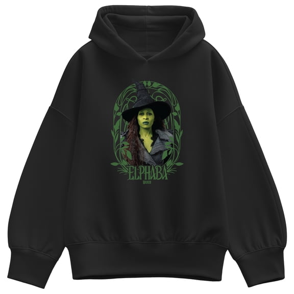 Wicked - Noveau Frame Elphaba - Ladies Oversized Fleece Hoodie Sweatshirt
