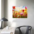 thumbnail image 3 of COMIO  Canvas Wall Art Decor Field of Multicolored Tulip Flowers Print for Bedroom, 3 of 4