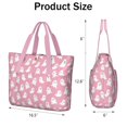 thumbnail image 3 of Tote Bag for Women - Tiny Ghost Halloween Pattern Shoulder Bag - Large Utility Work Duffle Bag with Zipper Handbag for Travel, Work, Sprots, 3 of 5