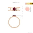 thumbnail image 4 of ANGARA Natural Square Ruby Solitaire Parallel Split Shank Ring in 14K Rose Gold for Women (Size-4mm) | July Birthstone, Birthday, Anniversary, Jewelry Gift for Women | Natural Ruby Ring, 4 of 9