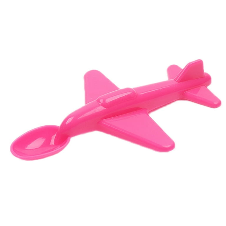 Fashion Baby Training Spoon Airplane Shape Long Handle Children Spoon Tableware