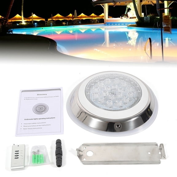 DENEST 54W RGB Underwater Swimming Pool Light Pond Fountain Light with Remote Waterproof