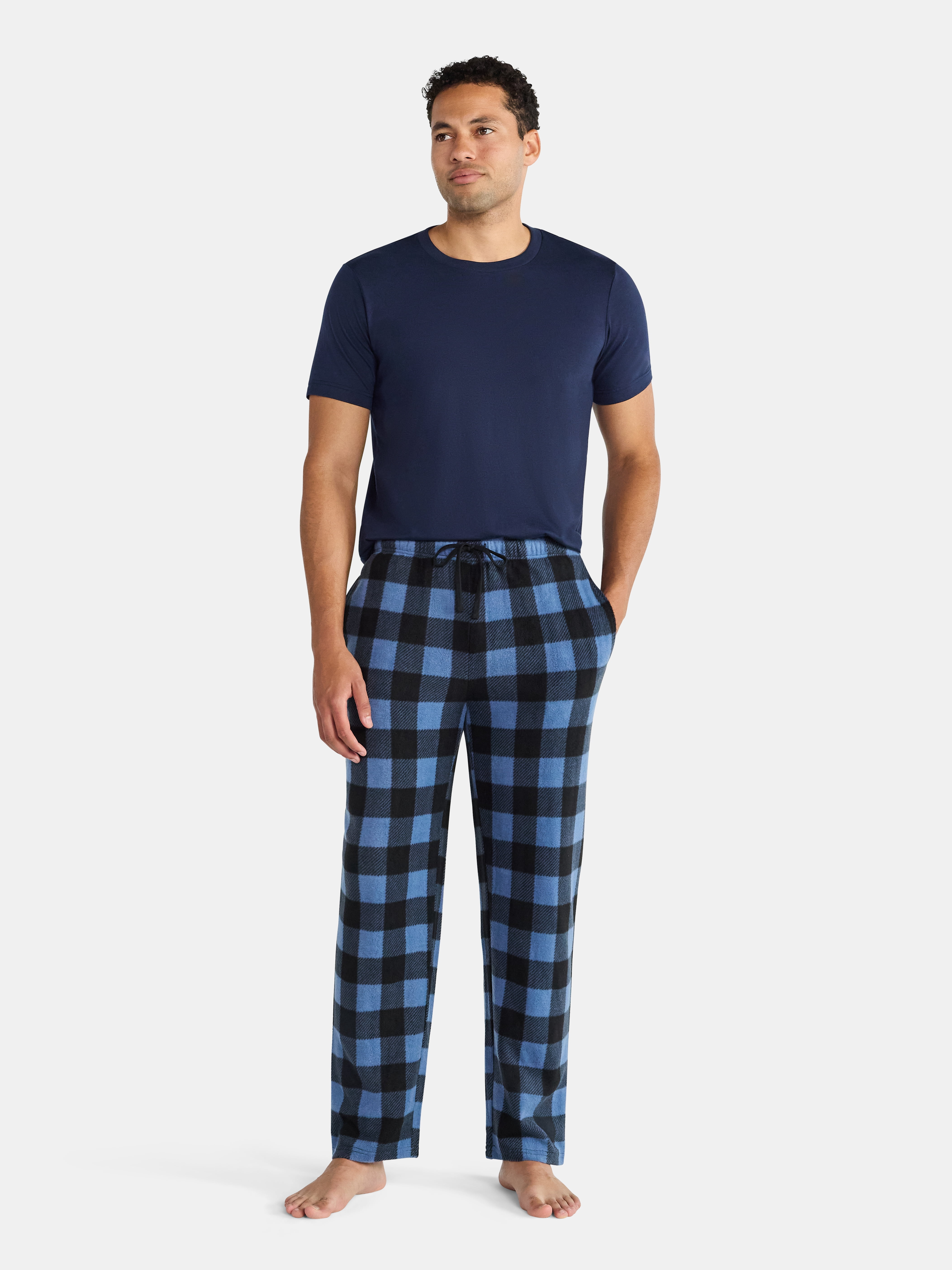 Holiday Time Men's Rolled Sleep Pants with Pockets, Size S-2XL