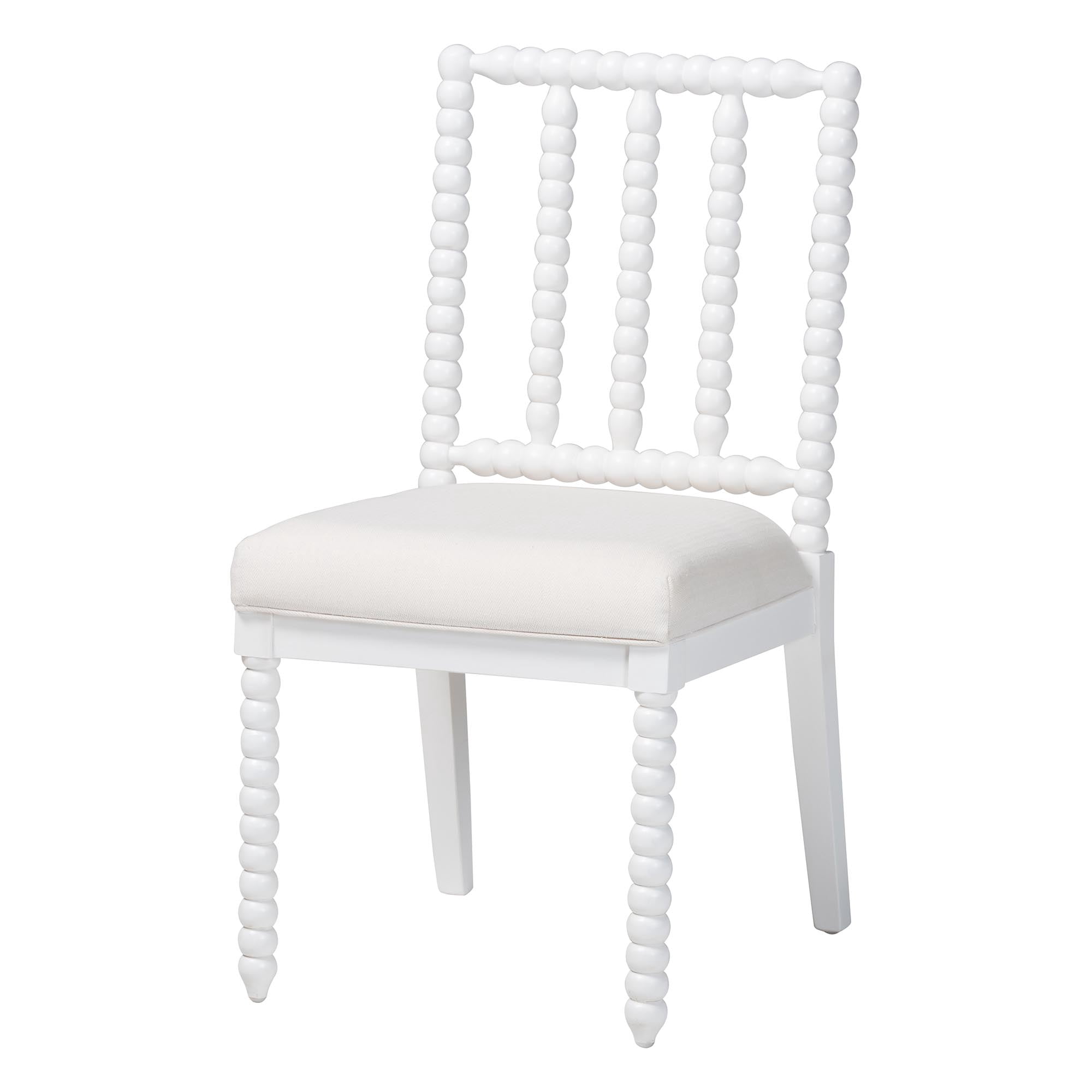 bali & pari Deya Traditional Dining Chair, Dining Height, White