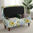 thumbnail image 3 of FOR U DESIGNS Sunflower Leaf Print Ottoman Slipcover Stretch Flip-Top Storage Bench Cover Rectangle Foot Chest Cover Washable Non-Slip Stool Protector with Elastic Band for Dogs Pets, 3 of 7