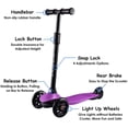 thumbnail image 4 of HighTech Mega GlideKick 3-Wheel Foldable Scooter With Lightup Wheels & Extendable T-Bar - Purple, 4 of 6