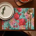 thumbnail image 5 of Pioneer Flower Floral Print Pattern Summer Placemats Table Placemats Set Of 4-Linen Kitchen Washable Placemats Table Mats 12x18 Inch Non-Slip Heat Resistant, 5 of 5