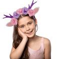 thumbnail image 7 of Needzo Deer Antler Headband, Fairy Festival Pink and Purple Flower Hair Accessory, One Size Fits Most, 7 of 7