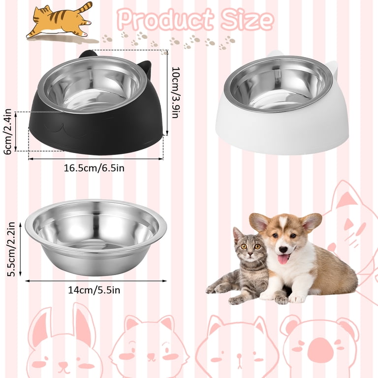 Prdigy Tilted Cat Bowls, Stainless Steel 2-Pack photo 2