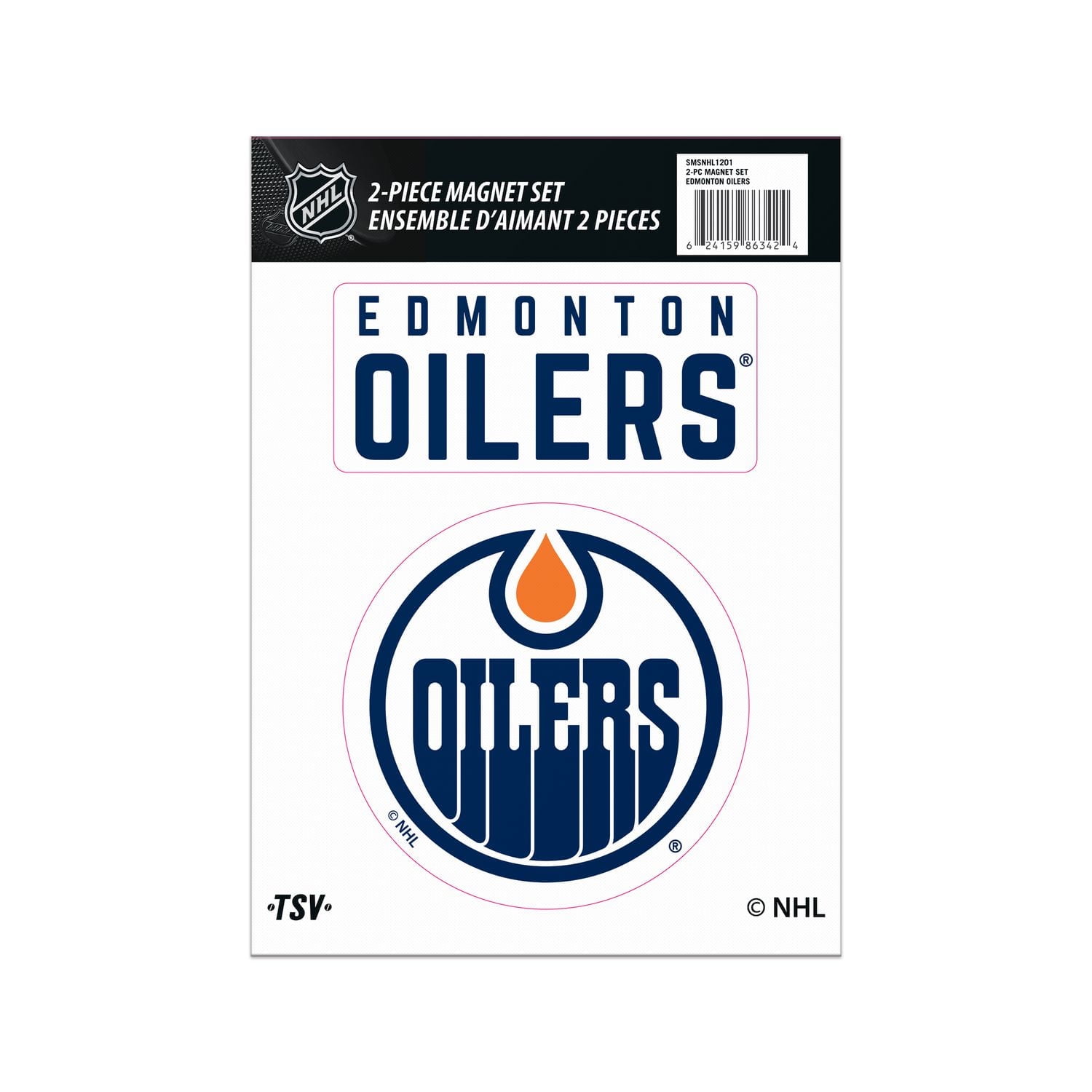 The Sports Vault Edmonton Oilers 2Pc Magnet Set, 2-Piece Set
