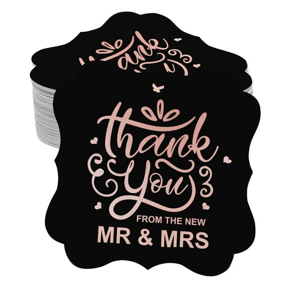 Inkdotpot Thank You From The New Wedding Bottle Tag Real Rose Gold Foil Favor Bracket Shape Hang Tags Pack Of 100
