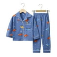 thumbnail image 2 of Esaierr Kids Baby Boys Girls Spring Fall Pajamas Pj Outfit Set Little Boys Girls 2Pcs Long-Sleeve Loungewear Outfit Toddler Sleepwear Jammies Outfit Button Cartoon Cute Sleep Set,Size 1-10Y, 2 of 8