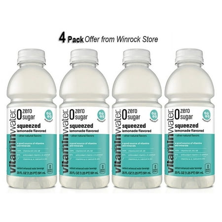 Vitaminwater Zero Sugar Squeezed Lemonade Flavored Water Beverage 20 fl oz (Pack of 4 Bottles) Offer from Winrock Store Vitaminwater Zero Sugar Squeezed Lemonade Flavored Water Beverage 20 fl oz (Pack of 4 Bottles) Offer from Winrock Store