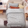 thumbnail image 6 of U by Bedsure Tufted Boho Twin XL Comforter Set, 2 Pieces Farmhouse Shabby Chic Embroidery Gray Bedding Set, Soft Jacquard Comforter for All Seasons, Twin, Oyster Mushroom, 6 of 10