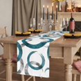 thumbnail image 2 of Turquoise Grey Table Runner 72 Inches Long, Cotton Linen Table Runner Dresser Scarf, Geometric Circle Modern Abstract Simple Art Fabric Tablerunners for Dining Tables Wedding Holiday Party 13"x72", 2 of 9