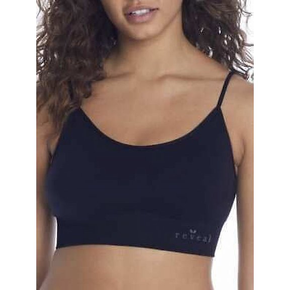 REVEAL Midnight Black Seamless Camisole Wire-Free Bralette, US Small, NWOT