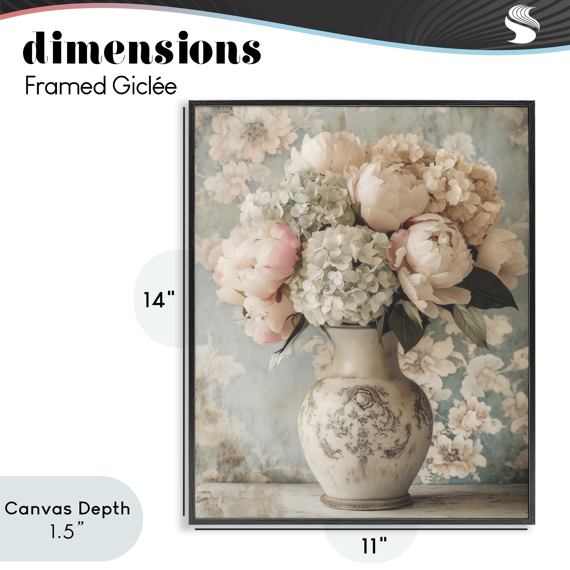 Stupell Industries Delightful Arrangement of Flowers Black Framed Giclee Art, design by Creative Studio