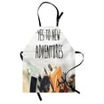 thumbnail image 1 of Adventure Apron Say Yes To New Adventures Text Travel Preparations Theme Wanderlust Concept Retro, Unisex Kitchen Bib Apron with Adjustable Neck for Cooking Baking Gardening, Multicolor, by Ambesonne, 1 of 3