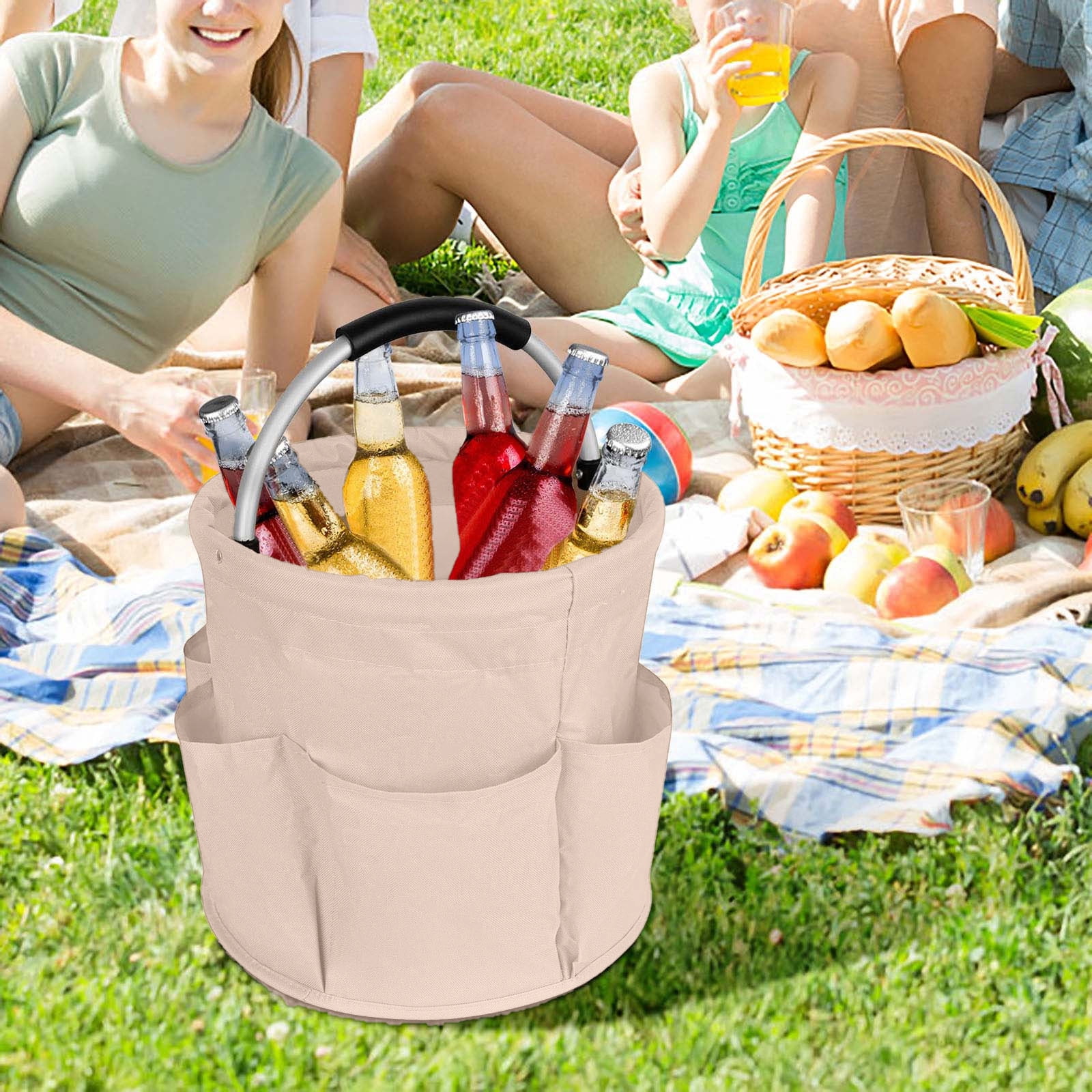Cleaning Caddy with Handle Foldable Tool Bag Organizer with Multiple Pockets Portable Cleaning Supply Organizer for Household Detailing Supplies Towels and Cleaning Products Storage