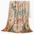 thumbnail image 2 of Inspirational Lettering Framed By Butterflies And Wildflowers, Soft Flannel Blanket with Bohemian Botanical Typography Print, Housewarming Gift and Home Decor for Bedroom and Living Room, 2 of 7
