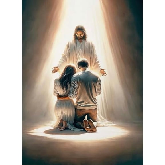 Paint by Numbers for Adults and Kids Beginner, Jesus Blesses Couple Couple Painting by Number Kits On Canvas, Number Artist Paint by Number Kit DIY Oil Painting Acrylic Paints, Home Wall Decor