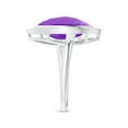 thumbnail image 3 of ANGARA Natural North-South Leaf-Shaped 5.5 ct Amethyst Halo Ring in 14K White Gold for Women (Size-15x9mm) | February Birthstone, Birthday, Anniversary, Jewelry Gift for Women | Natural Amethyst Ring, 3 of 8