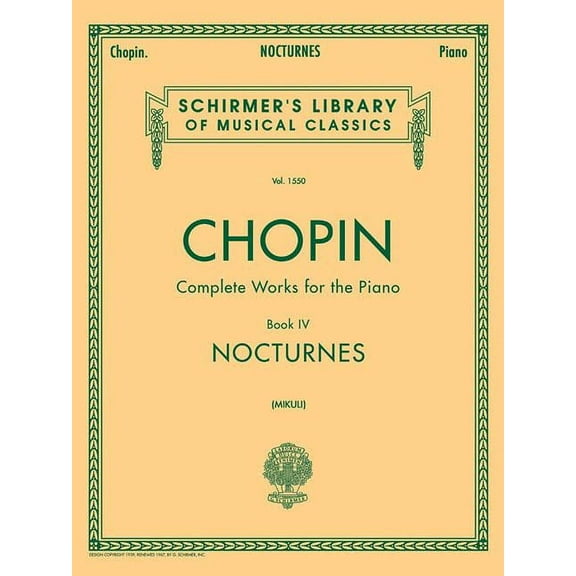 Nocturnes: Schirmer Library of Classics Volume 1550 Piano Solo, (Paperback)