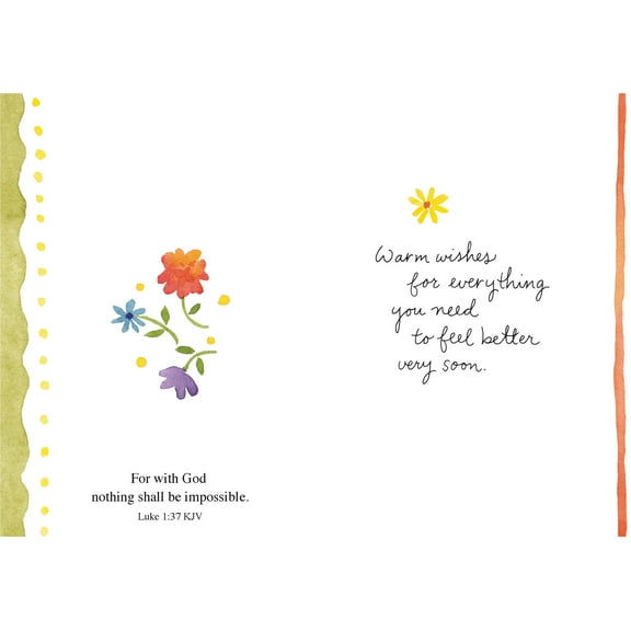 Shared Blessings Religious Get Well Greeting Card 1 Count with KJV Scripture for Comfort, Encouragement, Cheer, Healing, Hope, and Happiness