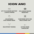 thumbnail image 4 of Skullcandy Icon ANC On-Ear Active Noise Cancelling Wireless Bluetooth Headphones, 60 Hr Battery, Microphone, Works with iPhone Android - Black, 4 of 5