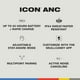 thumbnail image 4 of Skullcandy Icon ANC On-Ear Active Noise Cancelling Wireless Bluetooth Headphones, 60 Hr Battery, Microphone, Works with iPhone Android - Black, 4 of 5