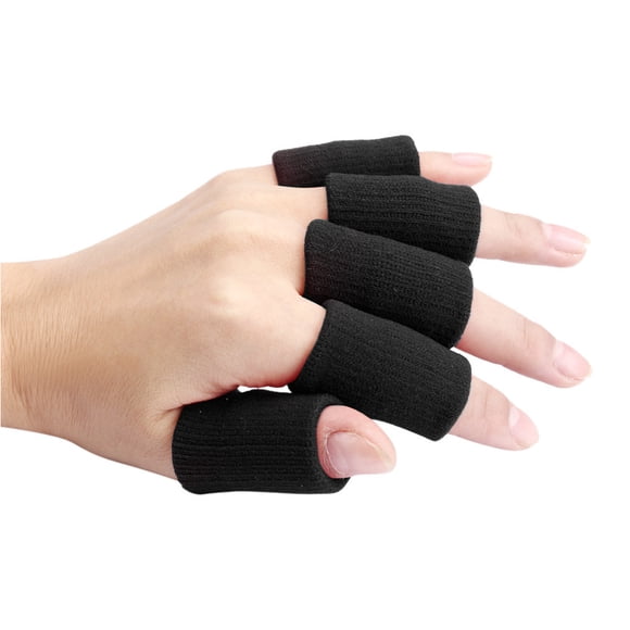 Dvkptbk Cover 10Pcs Stretch Basketball Finger Guard Support Sleeves Protector Black Sports Safety