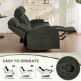thumbnail image 5 of Ebello Manual Recliner Sofa, Soft Fabric Overstuffed 3-Seat Reclining Couch with Cup Holders for Living Room & Home Theater, Dark Green, 5 of 10