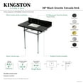 thumbnail image 4 of Kingston Brass KVPK36KBSQ0 Templeton 36" Black Granite Console Sink with Brass Legs (8-Inch, 3-Hole), Black Granite/Matte Black, 4 of 4