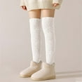 thumbnail image 7 of UAMVSH Women Knee High Fuzzy Socks Soft Long Thigh High Warm Stockings Cozy Plush Leg Warmer Socks, 7 of 7