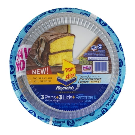 Reynolds Disposable Bakeware Round Cake Pan with Lid 8&#34; - 3ct