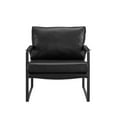 thumbnail image 7 of 27" Black Faux Leather and Metal Arm Chair, 7 of 7