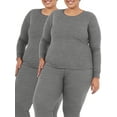 thumbnail image 3 of Fruit of the Loom Women's and Women's Plus Waffle Thermal Underwear Crew Sleep Top - 2 Pack, 3 of 3