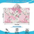 thumbnail image 2 of Pioneer Flower Floral Print Pattern Hooded Bath Towel，50"x30" for Ages 3 To 12 Kids, Quick Dry Lightweight Soft Microfiber Hood Beach Towel Cover Up for Kids, 2 of 7