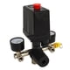 thumbnail image 3 of Interruptor de control de presión Medidores de regulador dual Unión Válvula de bola Accesorios para compresores de aire 0‑180PSI, 3 of 5