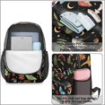 thumbnail image 4 of Mushroom and Butterfly Black Pattern 17" School Backpacks for Teens,Waterproof Oxford Fabric,S-Shape Padded Straps for School,Travel,Hiking,Camping, 4 of 6
