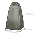 thumbnail image 3 of Outsunny Pop Up Shower Tent, Outdoor Privacy Changing Dressing Room, Green, 3 of 10