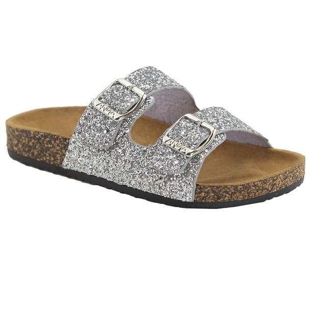womens glitter sliders