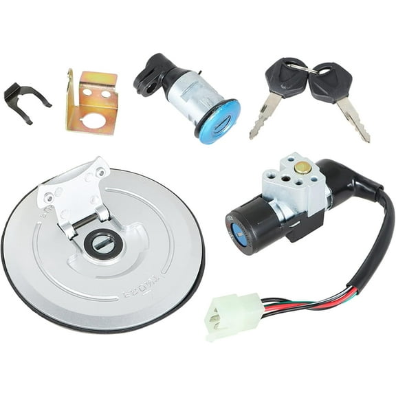 Labwork Motorcycle Ignition Switch Fuel Gas Cap Seat Lock Keys Replacement for Honda Grom 125 AC MSX Motrac M2 M3 Skyteam M3 2014-2015, 35010-K26-910
